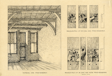 202664 Interieur van het huis Proeysenburg (Oudegracht 127) te Utrecht: de voorzaal. Met afbeeldingen van zes ...